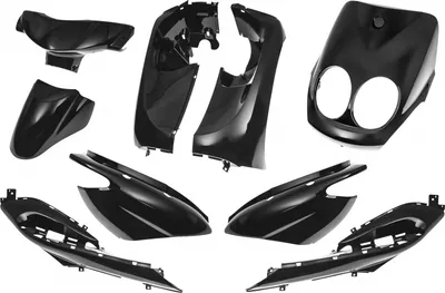 Immagine prodotto di Kit carenatura Maxtuned 9 pezzi nero metallizzato compatibile con Yamaha Neos, MBK Ovetto dal 2007 / fino a circa 2011
