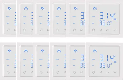 Produktbild von 12X Smart Thermostat 16A Raumthermostat elektrische Heizungssteuerung Fußbodenheizung, mit LED-Touchscreen, für zu Hause Büros Einkaufszentren Hotels