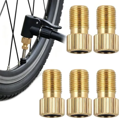 Produktbild von Ventiladapter Set 5-teilig, Aluminium mit Gummidichtung, für französische Fahrradventile, Fahrradpumpe