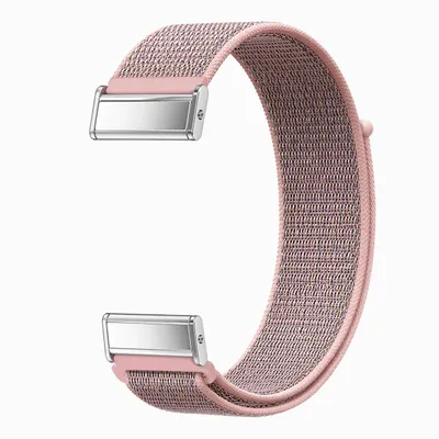 Produktbild von Armband für Fitbit Charge 5 Fitness Uhrenarmband aus Nylon Klettverschluss Sport atmungsaktiv verstellbar weich - rosa pastell