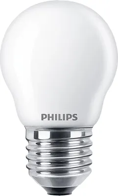 A close-up studio shot of a Philips LED light bulb.