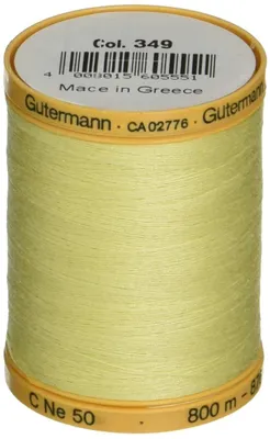 Naturbaumwoll-Nähgarn 800 m, Buttercreme, 100 % mercerisiert