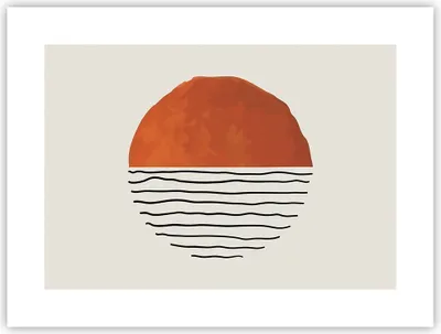 Produktbild von Poster - Poster ohne Rahmen - Modern Sonne Meer - 40x30 cm - Wand Bild - Wanddeko - Wandbilder - Kunstposter - Wandposter - Bilder - Kunstdruck - Wanddekoration - Wandbild - P2XAA40x30-4512