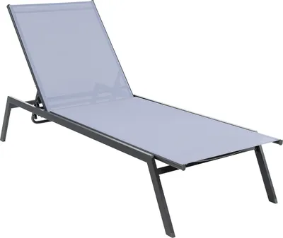 Produktbild von GOPLUS Gartenliege wetterfest, 199,5x70x35 cm Sonnenliege bis 150kg belastbar, mit 6-Fach Verstellbarer Rückenlehne & Fußstützen, Grau