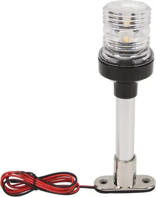 Imagen del producto de Luz trasera para embarcaciones de 8 pulgadas, IP66, resistente al agua. Base de acero inoxidable, luz de anclaje redonda para barcos de pesca y yates, luz blanca cálida, alcance de visibilidad superior a 2 millas náuticas