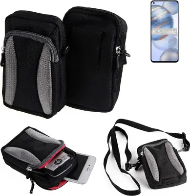 Produktbild von K-S-Trade Holster Schutz Hülle kompatibel mit Huawei Honor 30 Handy Hülle Gürteltasche Umhängetasche mit Zusatzfach schwarz