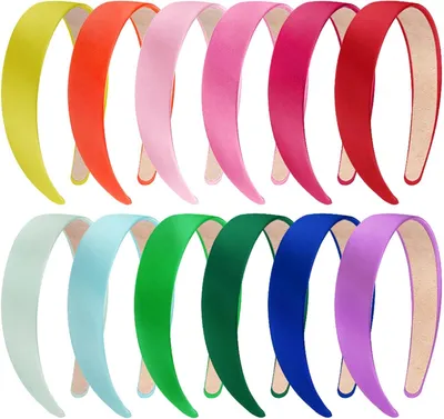 Immagine prodotto di confezione da 12 fasce di raso da donna Fascia per capelli colorata antiscivolo