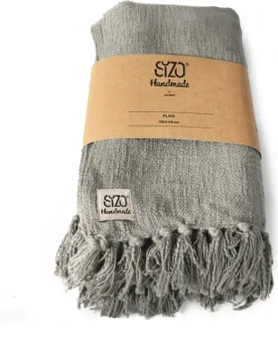 Immagine prodotto di Plaid a mano Sizo 130 x 170 cm - Grigio