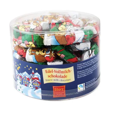 Zdjęcie produktu dla Storz Christmas Minis z delikatnej mlecznej czekolady 100 sztuk 625g