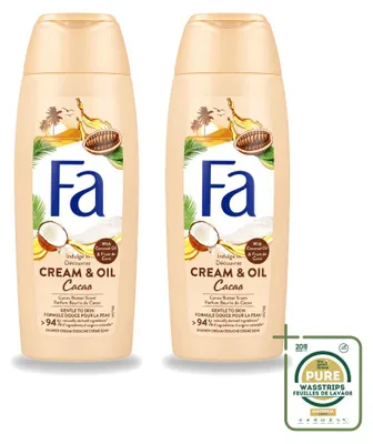 Produktbild von 2 x Fa Creme-Öldusche Kokosnuss & Kakaobutter - 250 ml - Vorratspackung - 2 Stücke