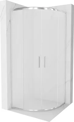 Produktbild von Mexen Rio halbrunde Duschkabine 80 x 80 cm, Frost, Chrom - 863-080-080-01-30