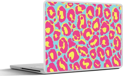 Produktbild von MuchoWow® Laptop Aufkleber Sticker Cover Pantherdruck - Rosa - Gelb - Muster 40x30 cm - Laptop Dekoration - Selbstklebend
