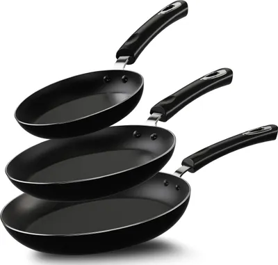 Produktbild von KICHLY Aluminium-Antihaft-Bratpfannenset 20cm, 24cm und 28cm