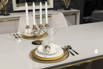 Produktbild von Luxus Esszimmer Set Essgarnituren Esstisch Möbel Set Tisch 6 Lehnstuhl