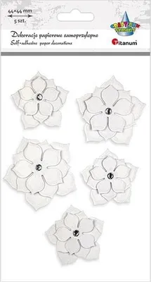 Produktbild von Selbstklebende Papierblumen 3D weiß 5St