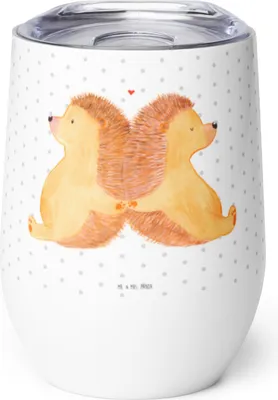 Produktbild von Mr. & Mrs. Panda thermosbecher Igel händchenhaltend - Weiß - Geschenk, kaffee tasse, Hochzeit, Love, Liebesbotschaft, Freundin, glühweinbecher, Hand in Hand, Verknallt