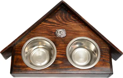 Immagine prodotto di Gatto - Supporto in legno con ciotole per gatti, ciotole decorative per cani, regalo per l'adozione di un gatto del marchio Art-Dog