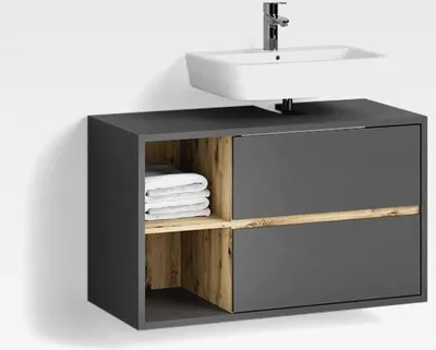 Produktbild von Waschbeckenunterschrank Vomano, Anthrazit, 100 x 60 cm