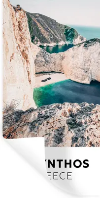 Produktbild von MuchoWow® Wandtattoo Wandsticker Wandaufkleber Zakynthos - Griechenland - Strand 40x80 cm Selbstklebend und Repositionierbar - Repositionierbar - Wasser abweisend