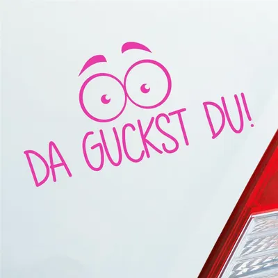 Produktbild von Auto Aufkleber Da guckst du! Augen wundern 19,4x10 cm Pink Sticker Heckscheibenaufkleber