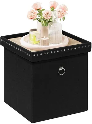 Productafbeelding van Azomor® Vierkante opbergkrukken met deksel, ideaal voor elke ruimte en met comfortabele zitting