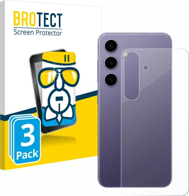 Produktbild von 3x BROTECT Schutzglas für Samsung Galaxy S24 (Rückseite) Schutzfolie Panzer Folie Glas Display Schutz klar