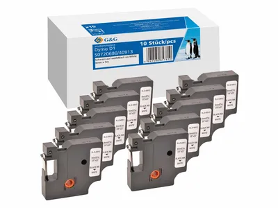 Imagen del producto de G&G | Juego de 10 cintas para impresora de etiquetas Ninestar, compatible con Dymo D1/S0720680/40913
