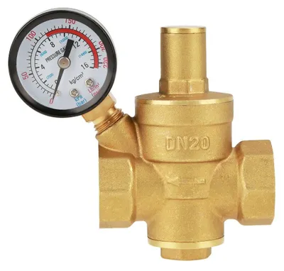 Produktbild von Druckregler, regulierbarer Wasserdruckregler im Bad DN20 mit Manometer, regulierbarer Wasserdruckregler im Bad