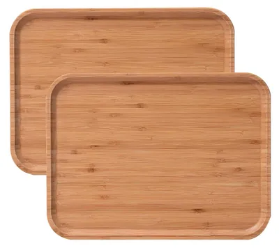 Produktbild von Set aus 2 Serviertabletts, 40 x 30 cm, großes Holztablett