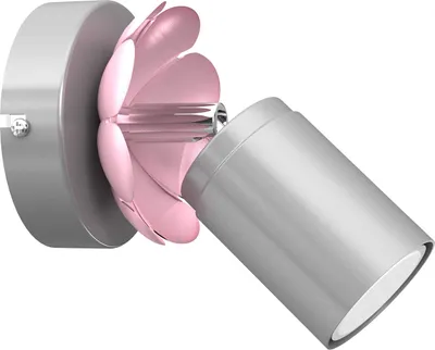 Obrázok produktu pre Pohyblivé strieborné nástenné a stropné svietidlo ružový kvet 1xGU10 8W Flower Luminex