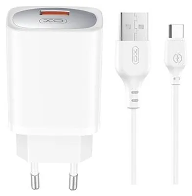 Zdjęcie produktu dla Xo Ładowarka Sieciowa Ce19 Qc 18W 1X Usb Biała + Kabel Usb-C