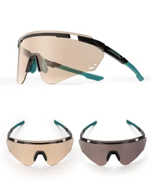 Produktbild von ROCKBROS Fahrradbrille Photochrom UV400, Sportbrille mit TR90 Rahmen für Rennrad, MTB, Laufen und Angeln Schwarz / Braun
