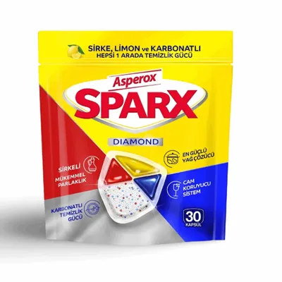 Produktbild von Geschirrspültabs 30 Stk. –, Zitrone & Natron-Power, Asperox Sparx Diamond