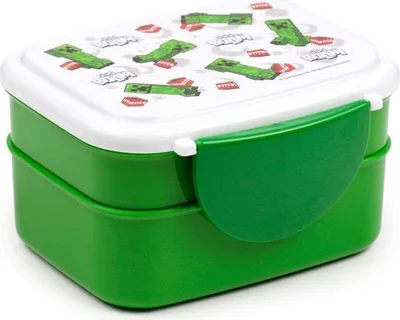 Produktbild von Minecraft Creeper & TNT Clip-Verschluss Stapelbare Bento Lunch Box mit Besteck