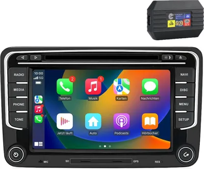 Produktbild von Android Autoradio 7 Zoll 4+64GB für VW Golf 5 6 Passat B6 B7 mit CarPlay & Android Auto Navigation & Bluetooth