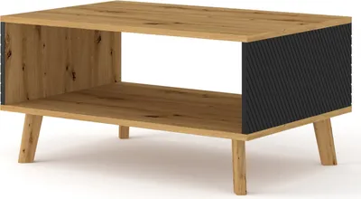 Zdjęcie produktu dla Stolik kawowy LUXI 90X60 cm Dąb Artisan / Czarny mat Stolik kawowy do salonu