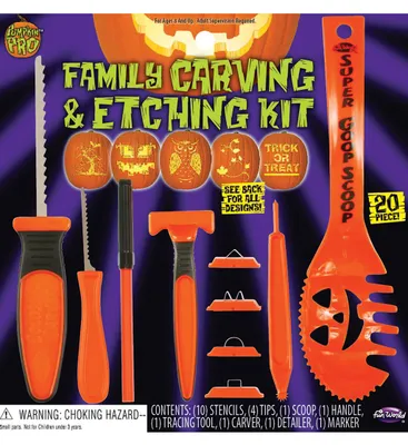 Produktbild von Halloween Kürbis Schnitz Set 20-tlg. mit Anleitung
