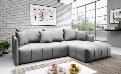 Obrázek produktu pro Elegantní rohová sedačka ALBERTINA - světle šedá