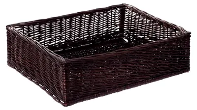 Produktbild von Weidentablett, Auslagekorb in Wengegrau, Verkaufskorb, Weidenschale, Aufbewahrungskorb, Präsentationskorb, Kiste aus Weide