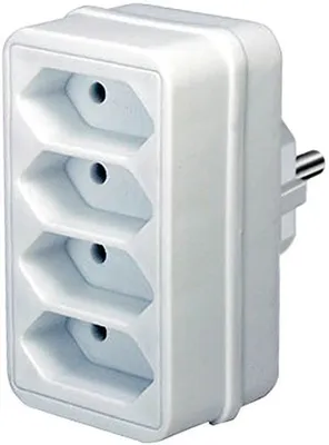 Zdjęcie produktu dla Adapter wtyczki Brennenstuhl Euro 4-drożny biały 5-pak