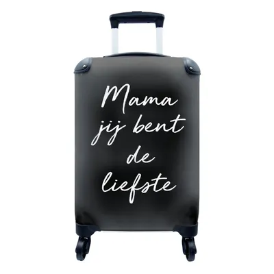 Produktbild von MuchoWow® Koffer Handgepäck Trolley Rollkoffer Kleine Reisekoffer mit 4 Rollen - Muttertag - Mama - Weiß - Cabin Size < 55x40x23 cm & 55x40x20 cm - Fotokoffer - Kabinenkoffer - Boardgepäck - Reise-Box - Reisekoffer - Reisegepäck - Koffer mit Bild - Trolley für Kinder