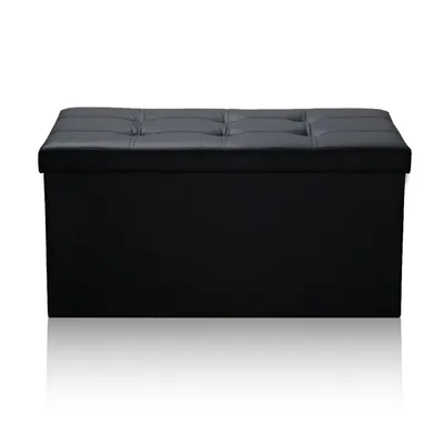 Produktbild von EINFEBEN Sitzhocker Faltbox Aufbewahrungsbox Hocker Faltbarer Gästezimmer Spielzeugkiste 76*38*38CM Schwarz