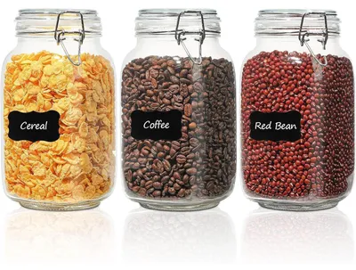 Zdjęcie produktu dla Słoiki z zakrętką zaciskową, pojemność 1,5L, zestaw 3 sztuki, szczelne, idealne do przechowywania i fermentacji