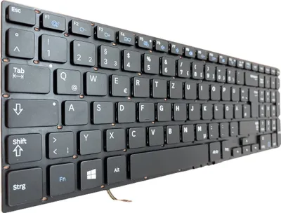 Produktbild von Tastatur - Farbe: schwarz - mit Beleuchtung - ohne Rahmen - Deutsches Tastaturlayout kompatibel für Samsung NP770Z5E