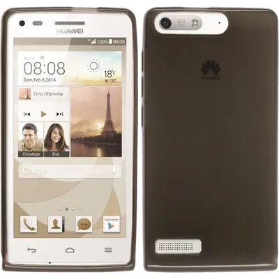 Produktbild von PhoneNatic Case kompatibel mit Huawei Ascend P7 Mini - schwarz Silikon Hülle transparent Cover