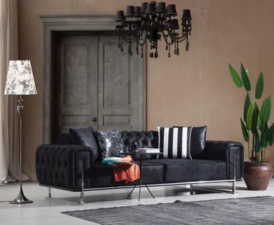 Zdjęcie produktu dla Sofa trzyosobowa chesterfield luksusowe meble tapicerowane sofy do salonu
