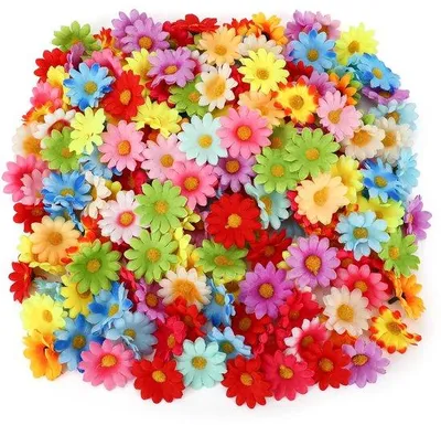 Produktbild von Kunstliche Blumen 100er Set - Seidene Blütenköpfe - Dekoration - Hochzeit/Kranz - Party/Haus Dekoration - Wiederverwendbar
