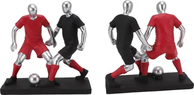 Image de Resign Football Player Statue Soccer Sculpture Figurine Football Statue Decor Soccer Miniatures Figurines Sculpture Crafts Ornaments