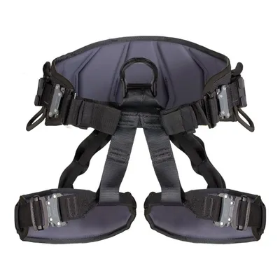 Sitzgurt Sit Worker 3D Speed von singing rock; schwarz mit mehreren verstellbaren Riemen und D-Ring.