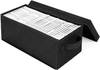 Immagine prodotto di Cassettiera per CD - Portacd - Per organizzare la collezione di CD - Modello impilabile - 36 x 16 x 5 cm - Nero